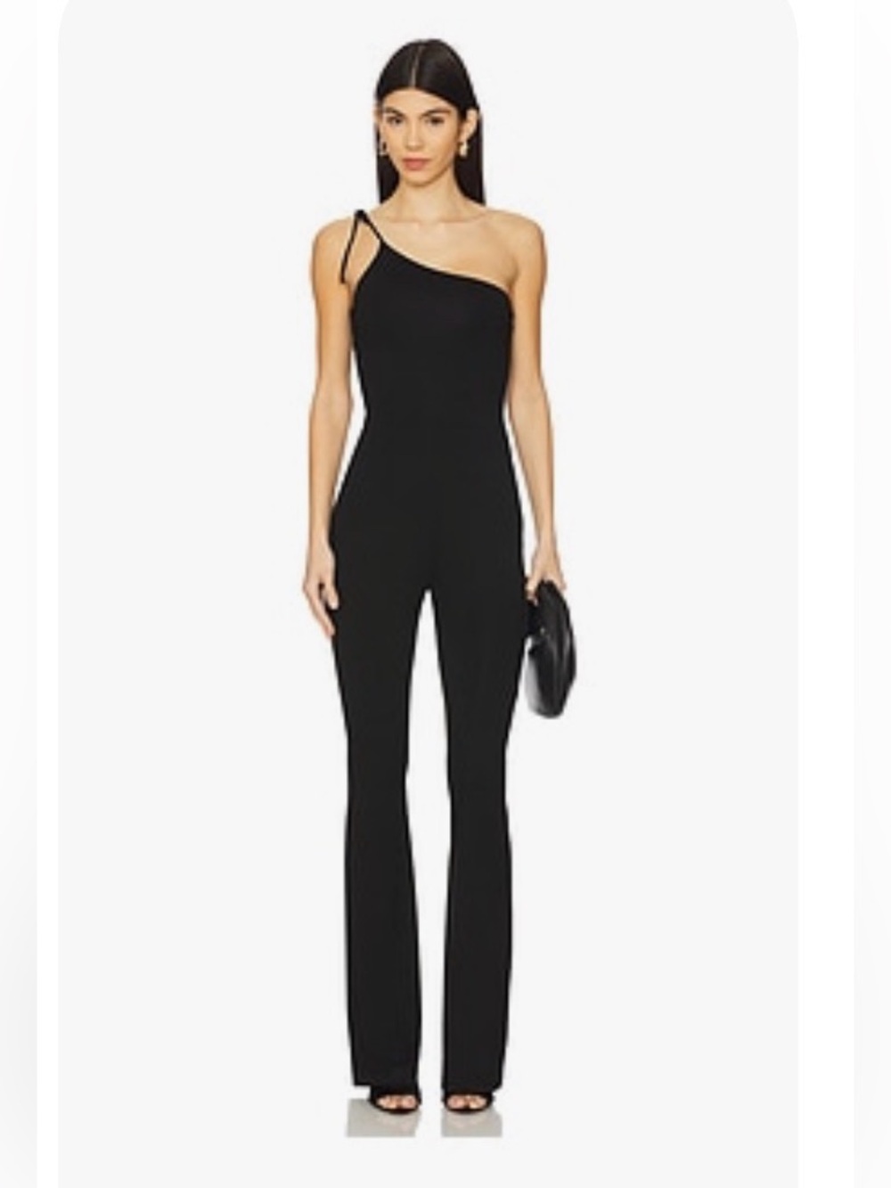 Superdown Dela Black One-Shoulder Jumpsuit